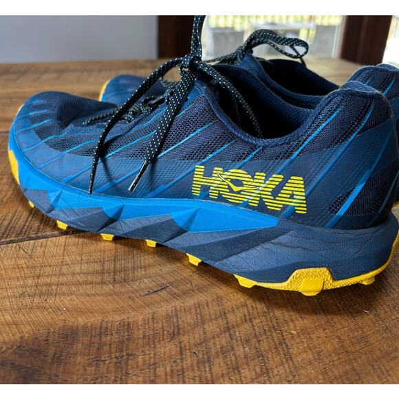 Hoka One One Mens Torrent 2 Blue Yellow Trail Outdoor Running Hiking Shoes 11 - Picture 3 of 13